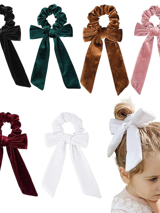 1 Pcs Hair Scrunchies Bowknot Velvet Elastics Hair Bands Scrunchy Hair Rope Ties Hair Bow Ponytail Holder Accessories for Women Girls - LuckyFash™