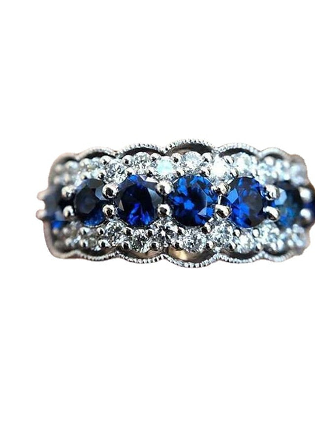 1PC Alloy Ring with Blue Crystal For Women- Mother's Day - LuckyFash™