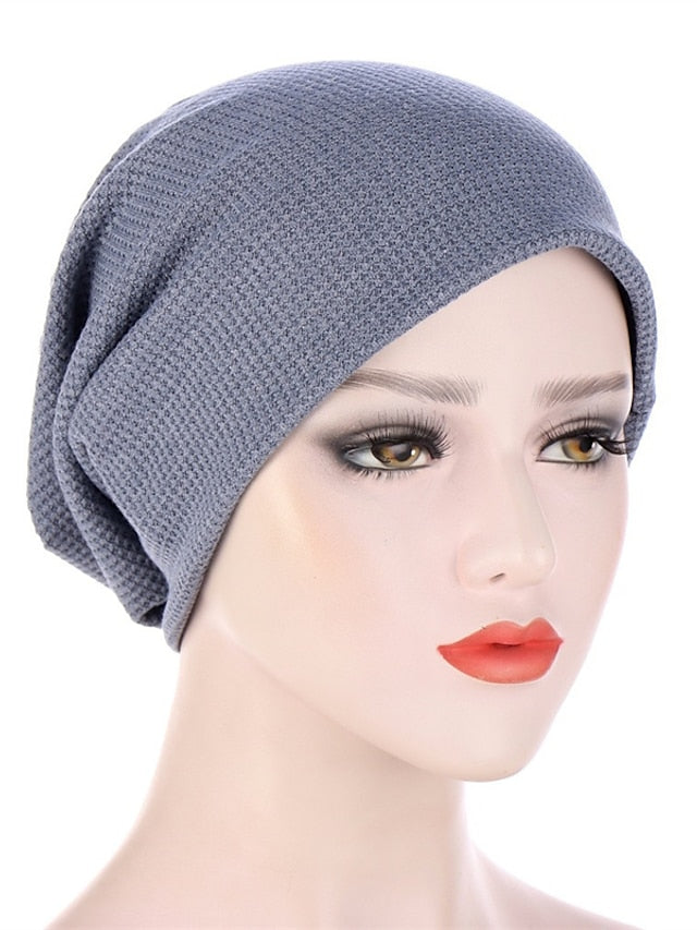 1PC New Women Simple Turban Hat Muslim Hijab Hair Protection Cap Ladies Hijab Solid Color Comfortable  Head Wrap Head Scarf - LuckyFash™