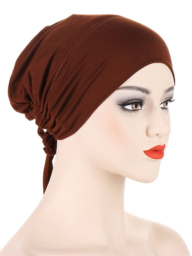 Soft Double Layer Satin Jersey Inner Hijab Cap Muslim Underscarf Bonnet Female Headband Caps Islam Ramadan Bandage Hat - LuckyFash™