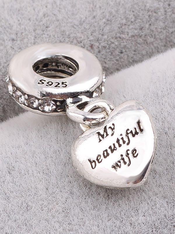 You Are In My Heart Engraved Dangle Charm Silver - LuckyFash™