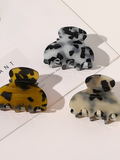 1PC Leopard Women's Girls' Hair Clip For Daily Retro Resin Gray - LuckyFash™