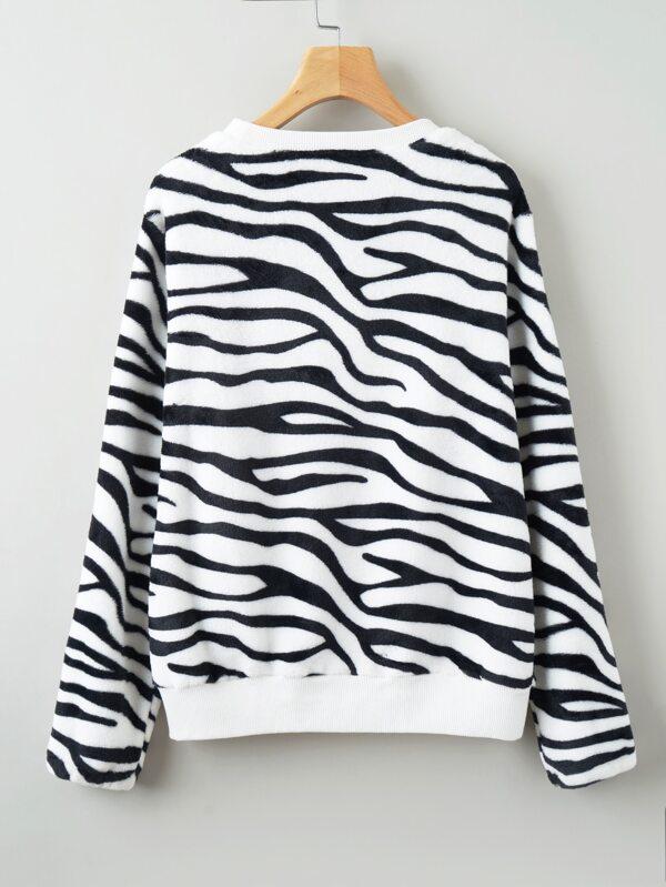 Zebra Stripe Flannel Sweatshirt - LuckyFash™