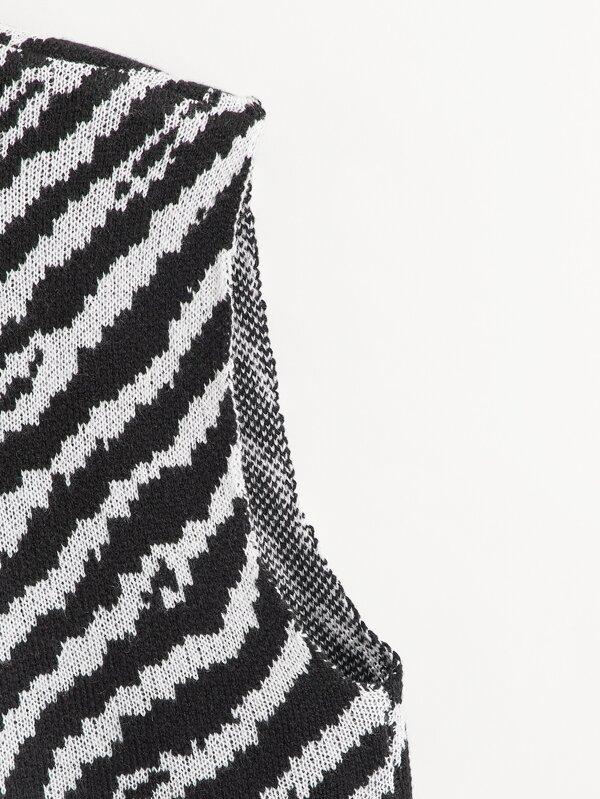 Zebra Striped Sweater Vest - LuckyFash™