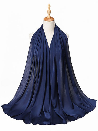 Muslim Scarf Crinkled Shawl Women Abaya Solid Hijab Ramadan Hijabs For Woman Abayas Dress Turban Instant Scarf for Women - LuckyFash™