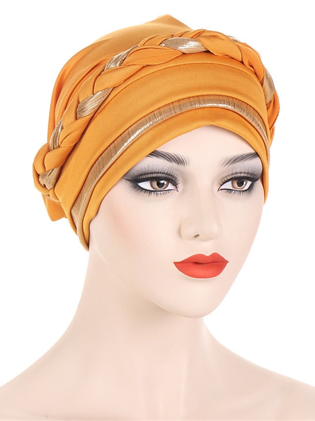 8 Colors Muslim Women Inner Caps Braided Bandanas Hijab Comfort Fashion Turban Hat Colorful Chemo Hats Head Wearing turbante - LuckyFash™