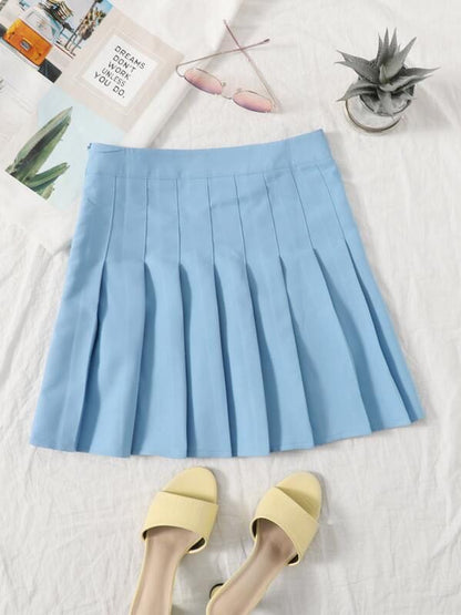 Zip Side Pleated Skirt - LuckyFash™