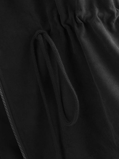 Zip Up Drawstring Hooded Jacket - LuckyFash™