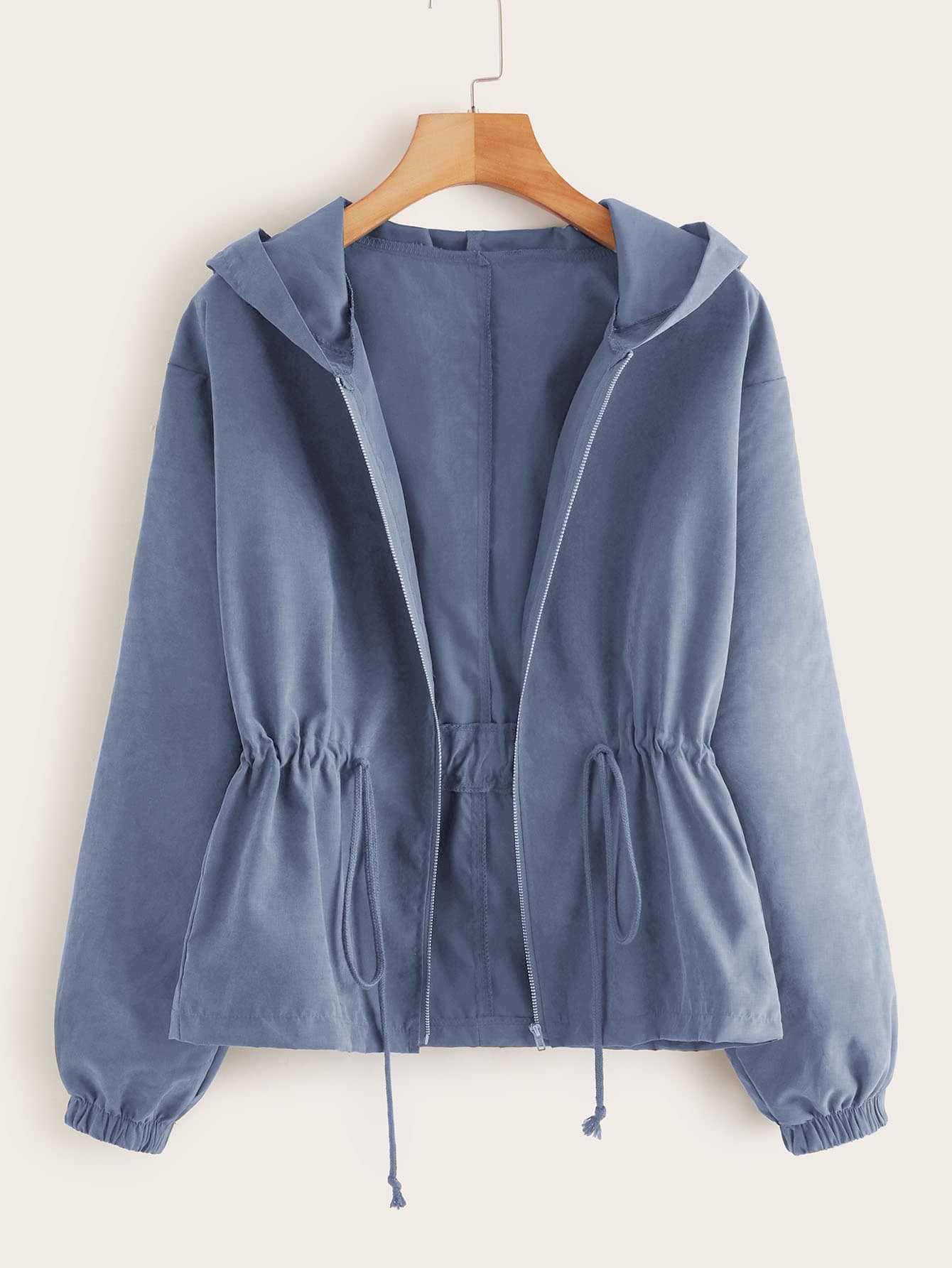 Zip Up Drawstring Hooded Jacket - LuckyFash™