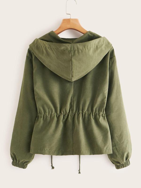 Zip Up Drawstring Hooded Jacket - LuckyFash™