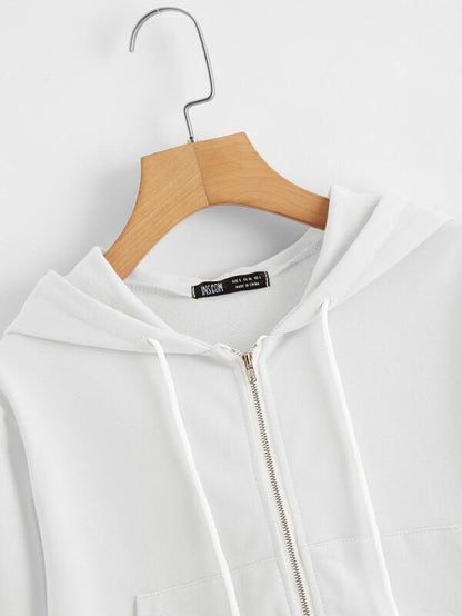 Zip Up Drawstring Hoodie - LuckyFash™