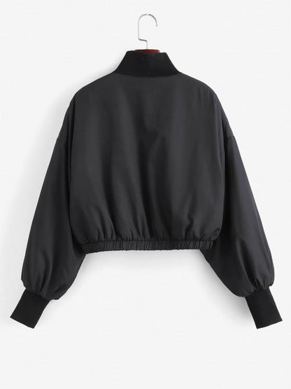 Zip Up Fleece Lined Bomber Jacket - LuckyFash™