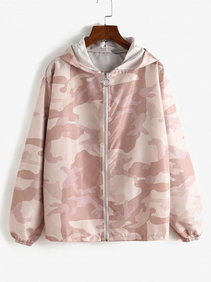 Zip Up Hooded Camouflage Windbreaker Jacket - LuckyFash™