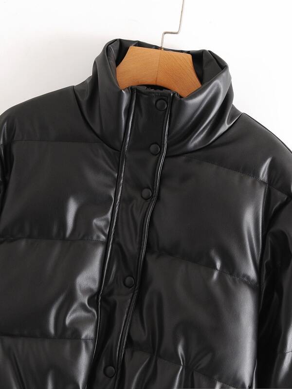 Zip Up Snap Button Drawstring Hem Jacket - LuckyFash™