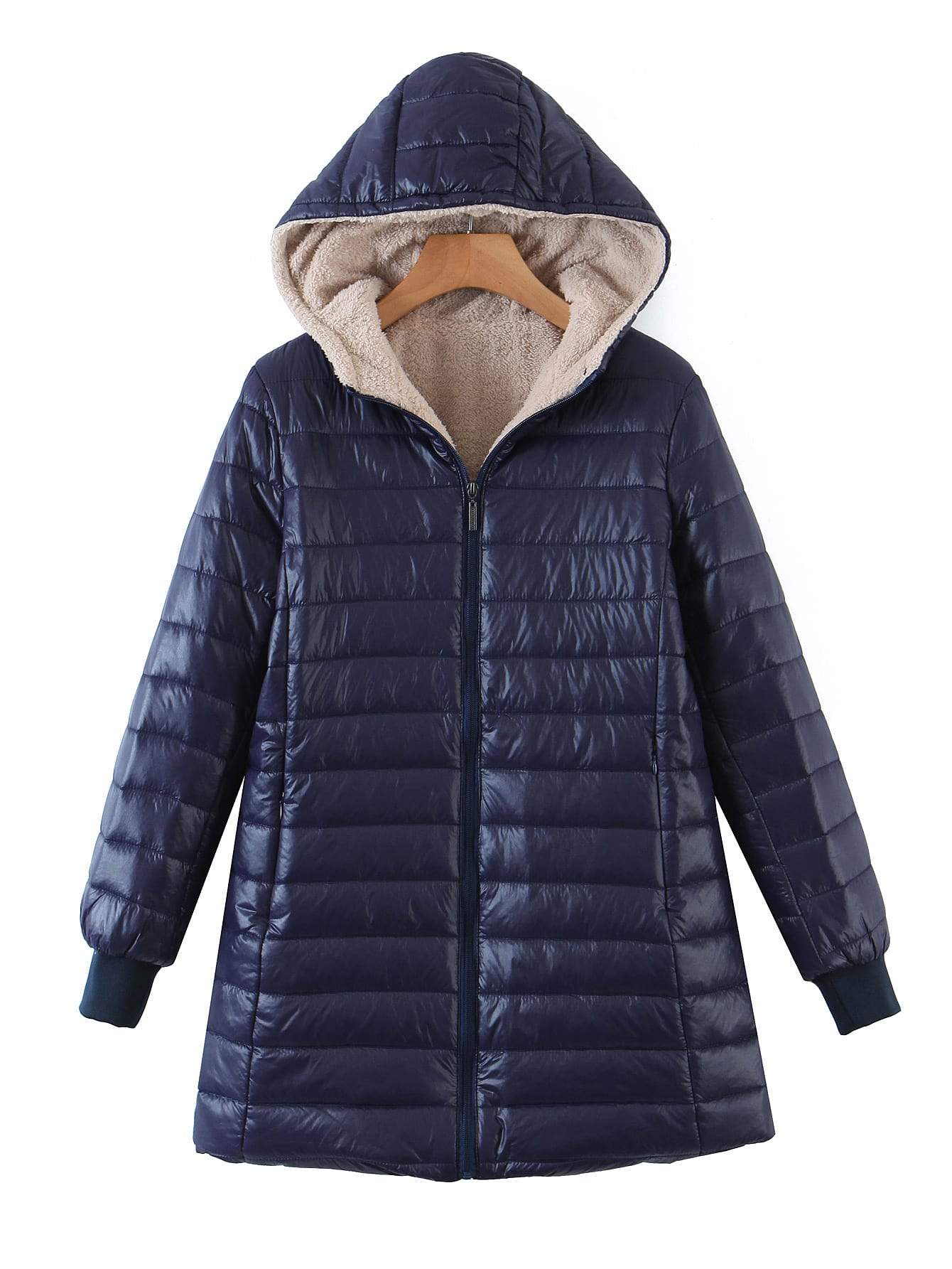 Zip Up Teddy Lined Hooded Padded Coat - LuckyFash™