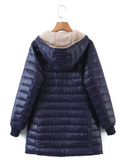 Zip Up Teddy Lined Hooded Padded Coat - LuckyFash™