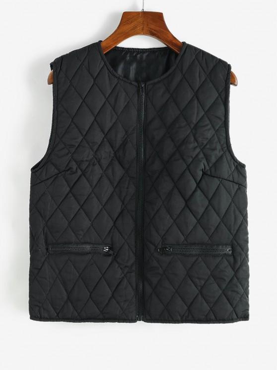 Zip Up Zippered Pockets Padded Vest - LuckyFash™