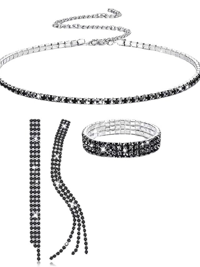 3pcs Jewelry Set For Women's Party Evening Rhinestone Alloy - LuckyFash™