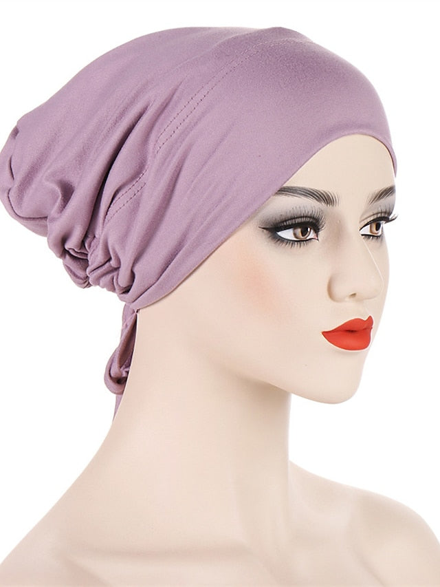 Soft Double Layer Satin Jersey Inner Hijab Cap Muslim Underscarf Bonnet Female Headband Caps Islam Ramadan Bandage Hat - LuckyFash™