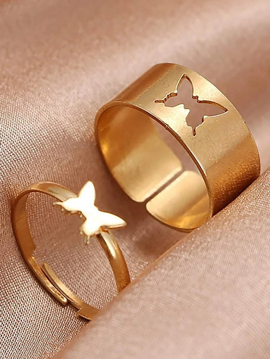 1 set Adjustable Ring For Women's Party Evening Gift Prom Alloy Retro Butterfly - LuckyFash™